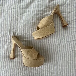 Elegant Beige Platform Heels